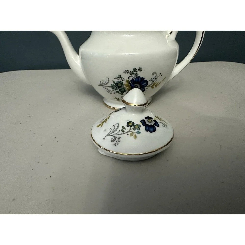 HTF Vintage Royal TARA Galway Ireland Bone China Tea Pot w/Lid Floral Gold Trim